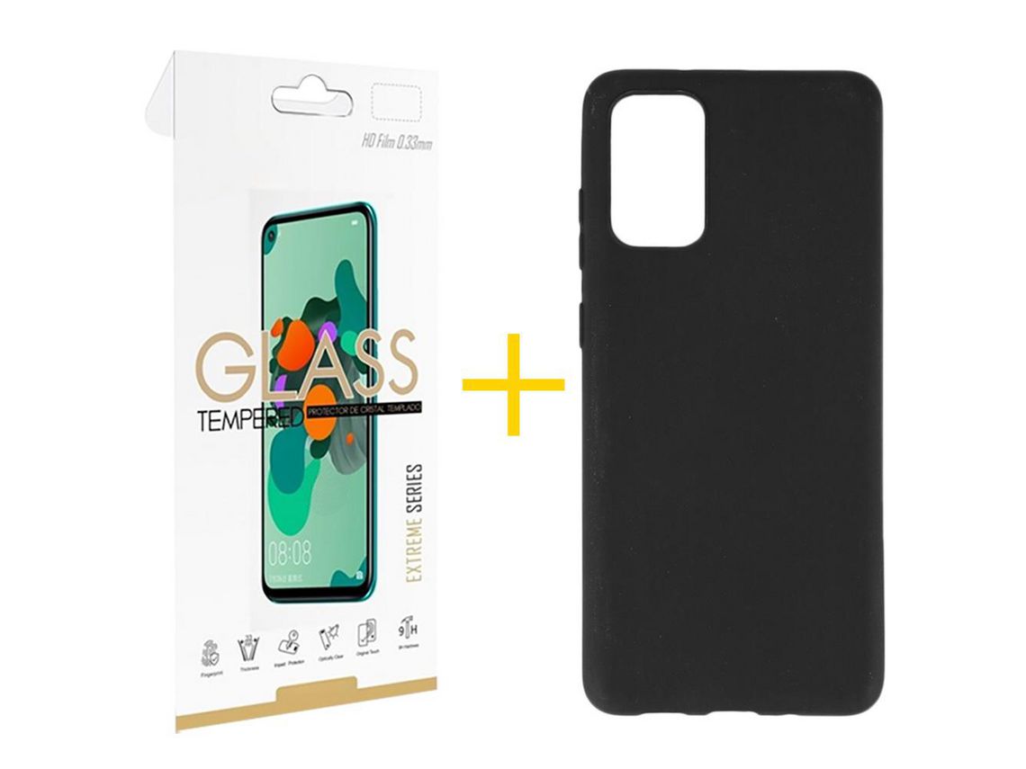 Pack 1 Película 2.5D + Capa SKYHE para Xiaomi Redmi Note 11 Pro 5G Silicone Liso Preto