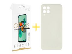 Pack 1 Película 2.5D + Capa SKYHE para Samsung Galaxy A22 4G Silicone Líquido Sand