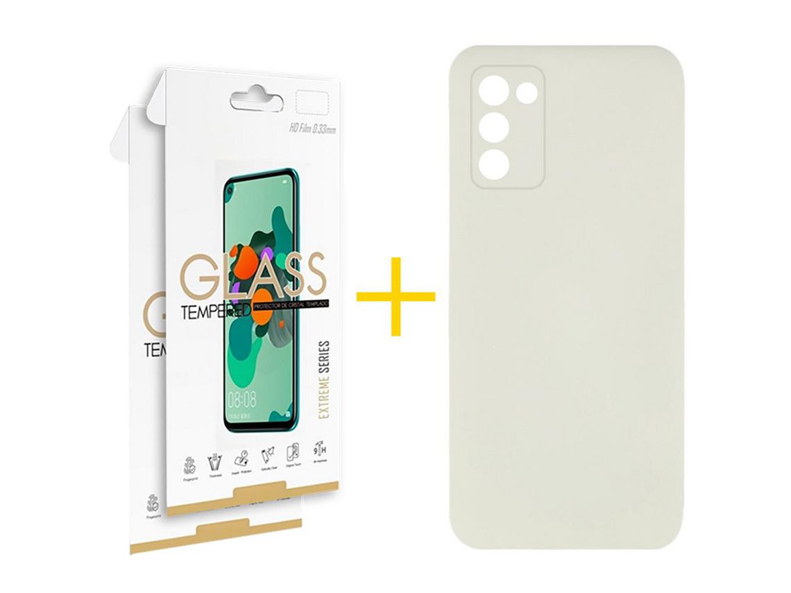 Pack Capa + 2 Películas de Vidro Temperado para Samsung Galaxy A03S SKYHE Areia