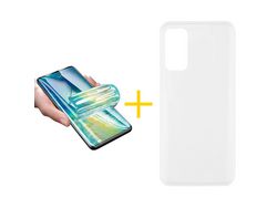 Pack 1 x Película de Hidrogel + Capa ACCETEL Huawei P Smart 2021 Silicone Liso Transparente Clear