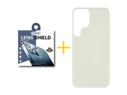 Pack 1 x Película de Câmara + Capa ACCETEL Samsung Galaxy S22 Ultra 5G Silicone Líquido Sand