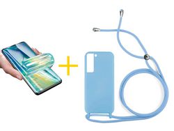 Pack 1 x Película de Hidrogel + Capa ACCETEL Samsung Galaxy S21 FE 5G Gel Rope Lilás