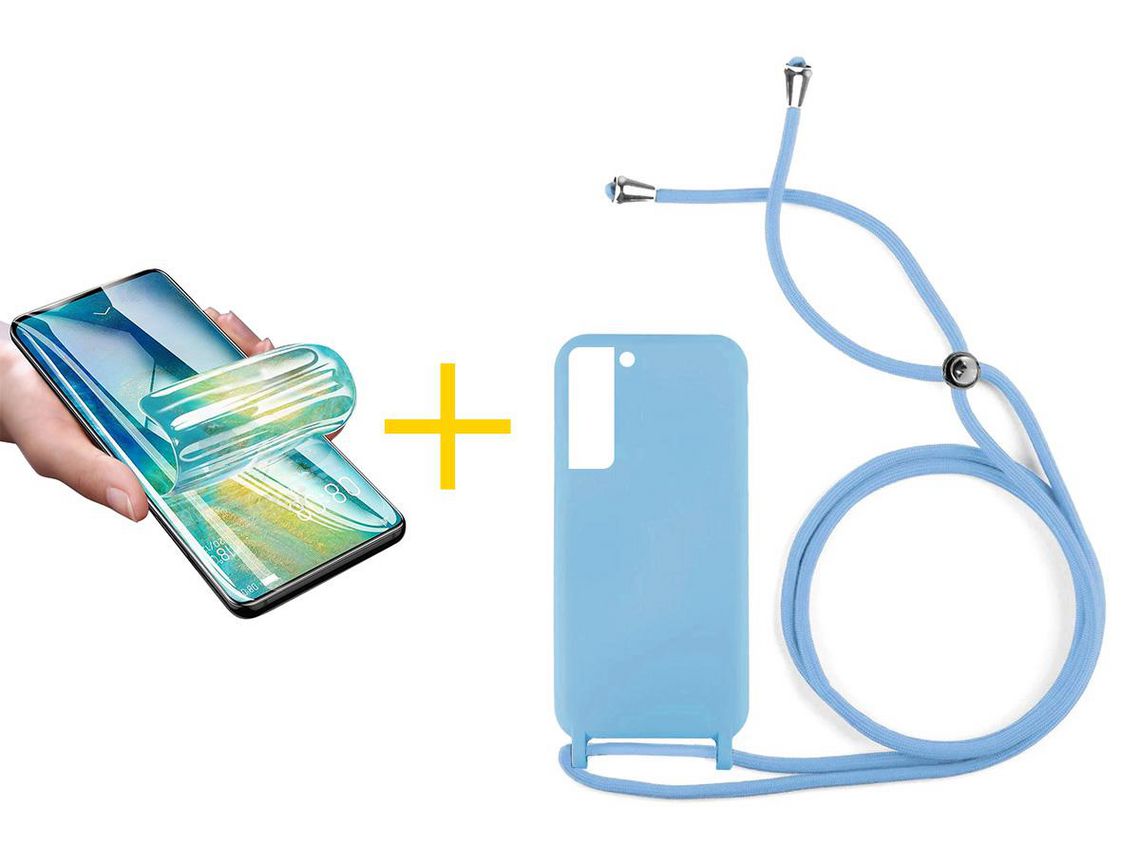 Pack 1 x Película de Hidrogel + Capa ACCETEL Samsung Galaxy S21 FE 5G Gel Rope Lilás