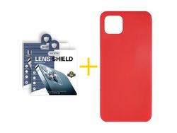 Pack 2 x Película de Câmara + Capa ACCETEL iPhone 13 Pro Silicone Líquido Vermelho