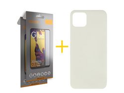 Pack 2 x Película de Vidro Temperado Full + Capa ACCETEL iPhone 12 Pro Max Silicone Líquido Sand