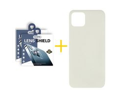 Pack 1 x Película de Câmara + Capa ACCETEL iPhone 13 Pro Max Silicone Líquido Sand