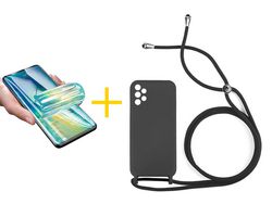 Pack 1 x Película de Hidrogel + Capa ACCETEL Samsung Galaxy A23 5G Gel Rope Preto