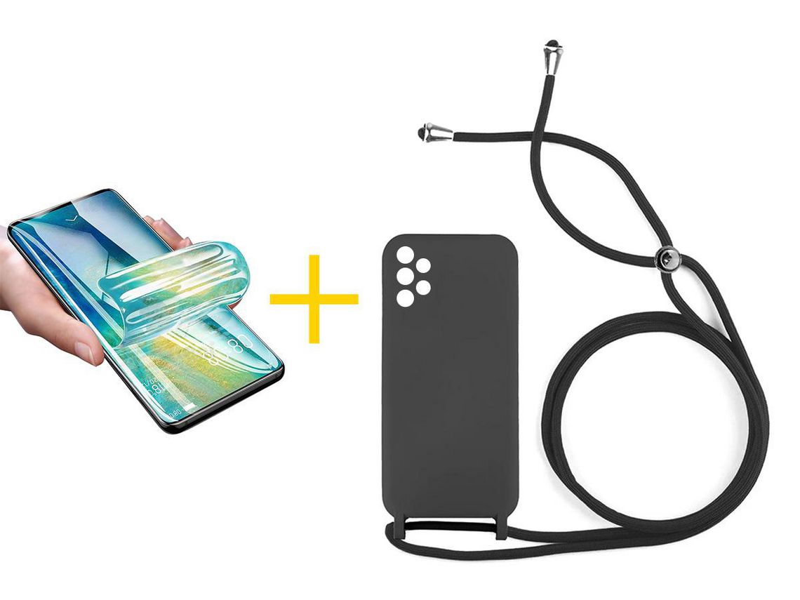 Pack 1 x Película de Hidrogel + Capa ACCETEL Samsung Galaxy A23 5G Gel Rope Preto