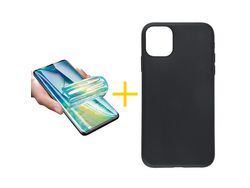 Pack 1 Película + Capa SKYHE para iPhone 13 Pro Max Silicone Liso Preto