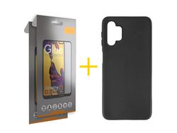 Pack 2 Películas Full + Capa SKYHE para Samsung Galaxy A23 5G Silicone Liso Preto