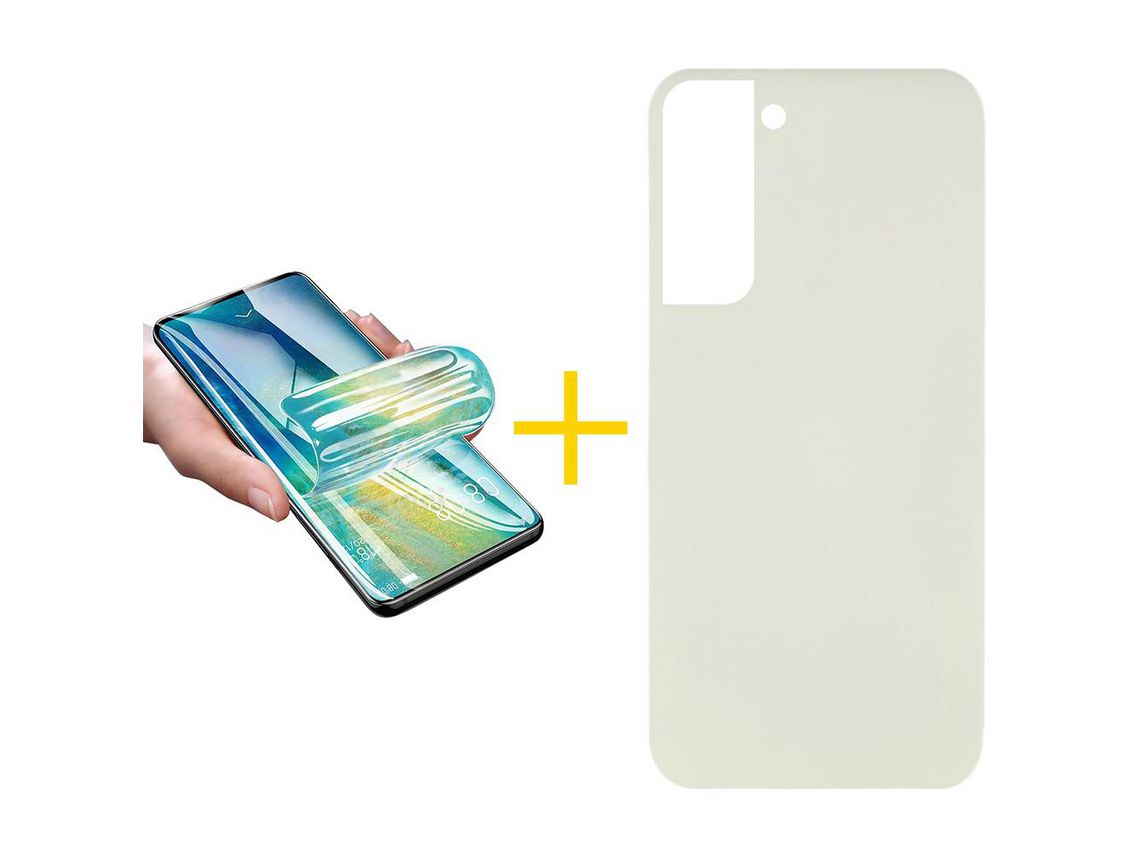 Pack 1 Película + Capa SKYHE para Samsung Galaxy S22 Plus 5G Silicone Líquido Sand