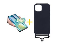 Pack 1 Película + Capa SKYHE para iPhone 13 Pro Gel Rope Preto