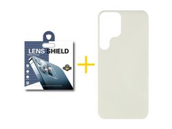 Pack 1 Película de Câmara + Capa SKYHE para Samsung Galaxy S21 Ultra 5G Silicone Líquido Sand