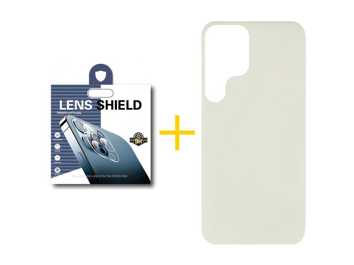 Pack 1 Película de Câmara + Capa SKYHE para Samsung Galaxy S21 Ultra 5G Silicone Líquido Sand