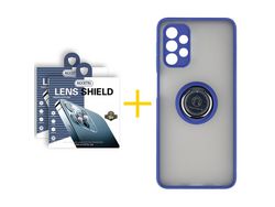 Pack 2 x Película de Câmara + Capa ACCETEL Samsung Galaxy A52 4G Gel Bumper Ring Azul