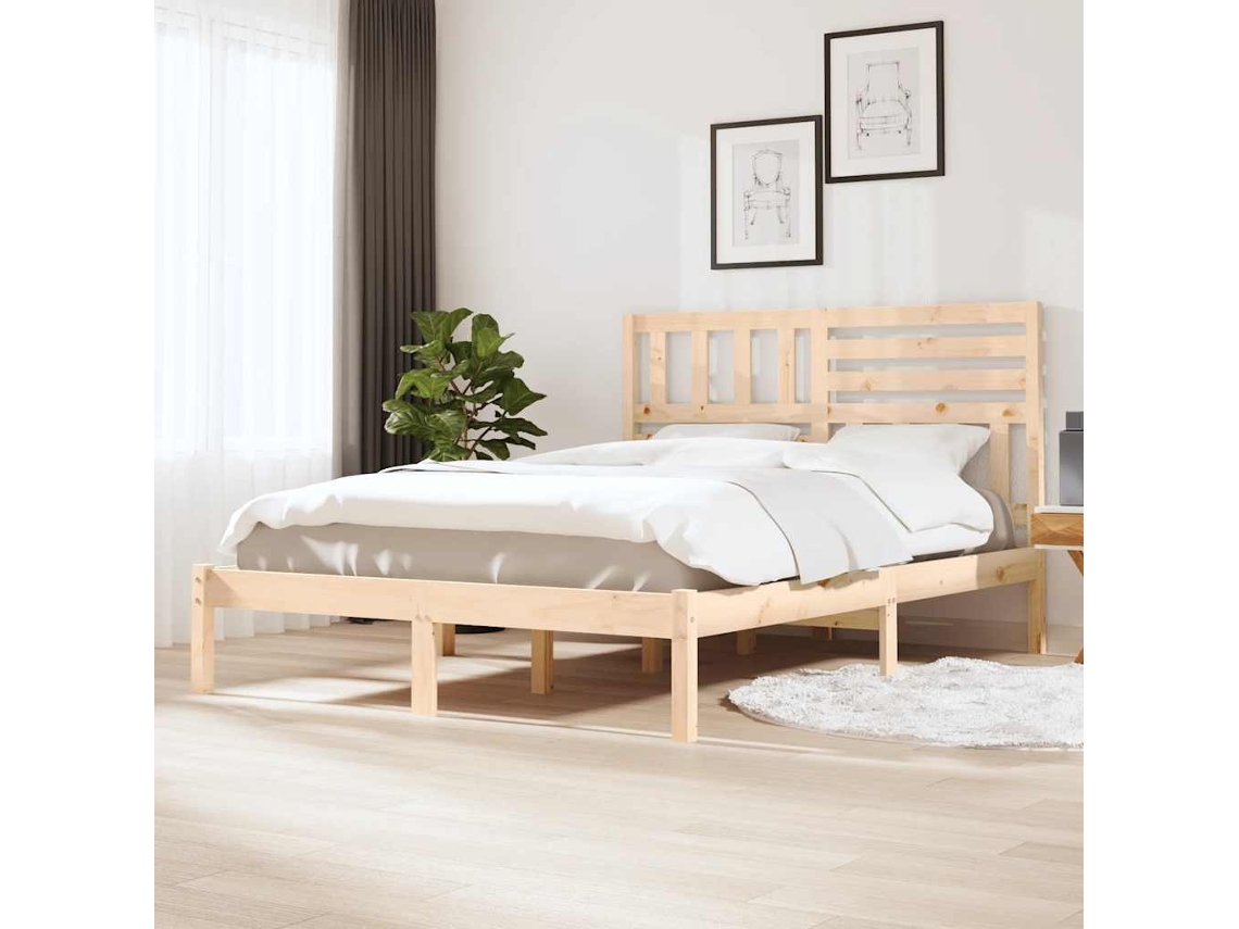 Vidaxl Estrutura De Cama 140x190 Cm Pinho Maciço