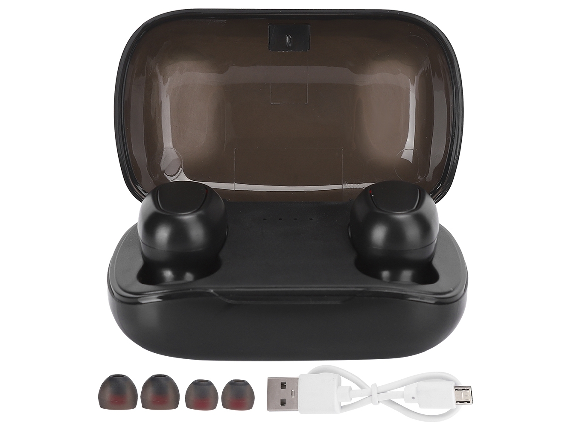Fone De Ouvido Bluetooth 5.0 Tws L21 Sem Fio Redução De Ruído Estéreo Com Caixa De Carregamento Preto