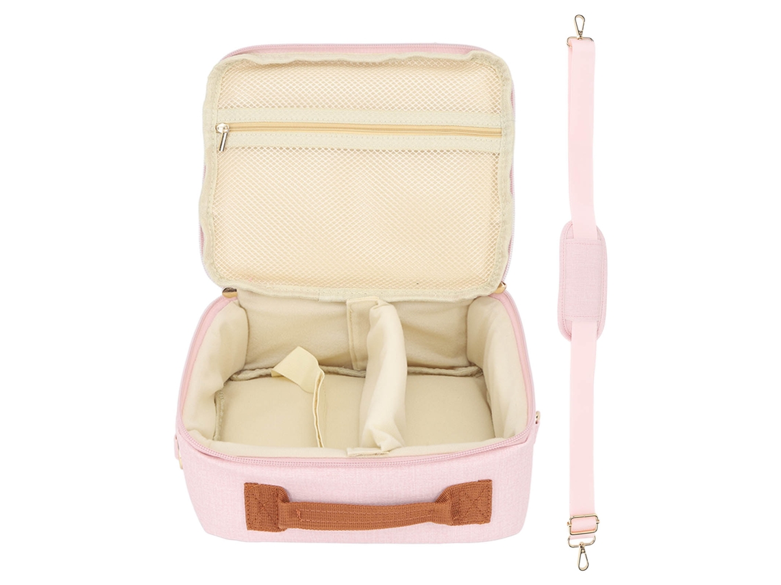 Bolsa Para Câmera De Grande Capacidade Com Preenchimento Espesso, Correia Ajustável E Alça, Capa Com Zíper Para Cp910 1200 1300 Dslr Rosa