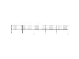 Vidaxl Cerca De Jardim Com Topo Em Forma De Lança Em Aço 892,5x80 Cm, Preta