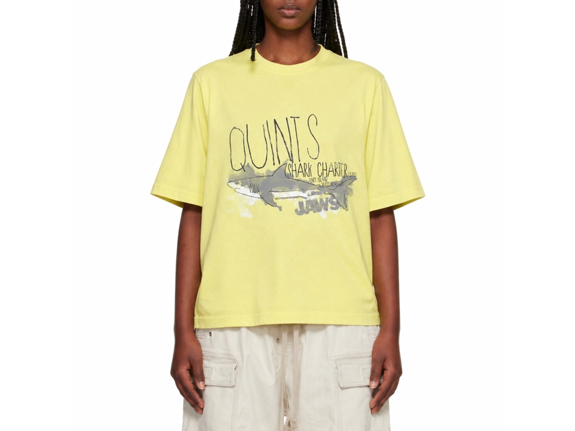 Rockinstone Jaws Movie Charter Business Heather Yellow Adult T-shirt Size:s