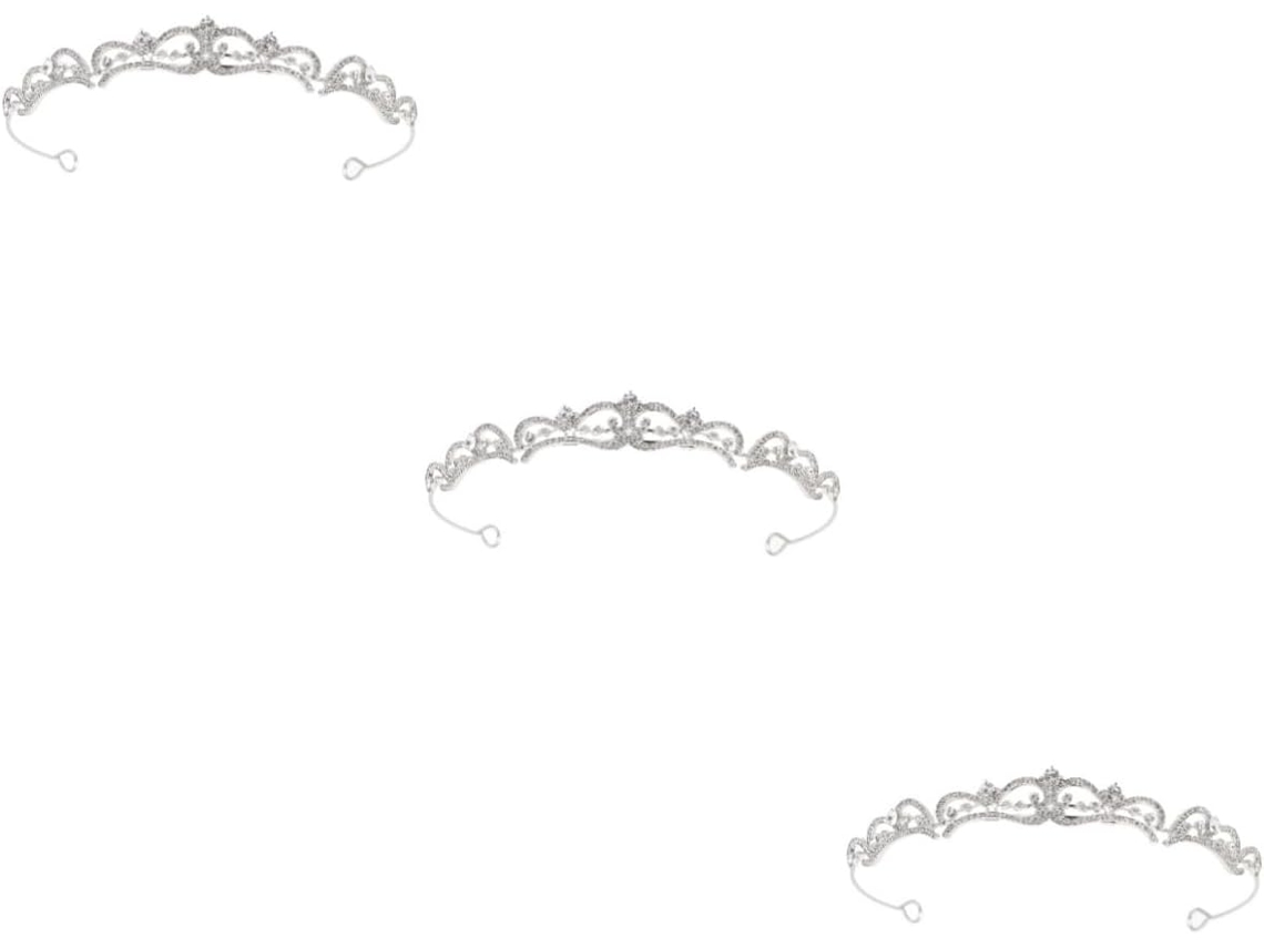 Coroa De Casamento Elegante De 3 Peças Com Strass Para Mulheres, Tiara Para Acessório De Noiva.