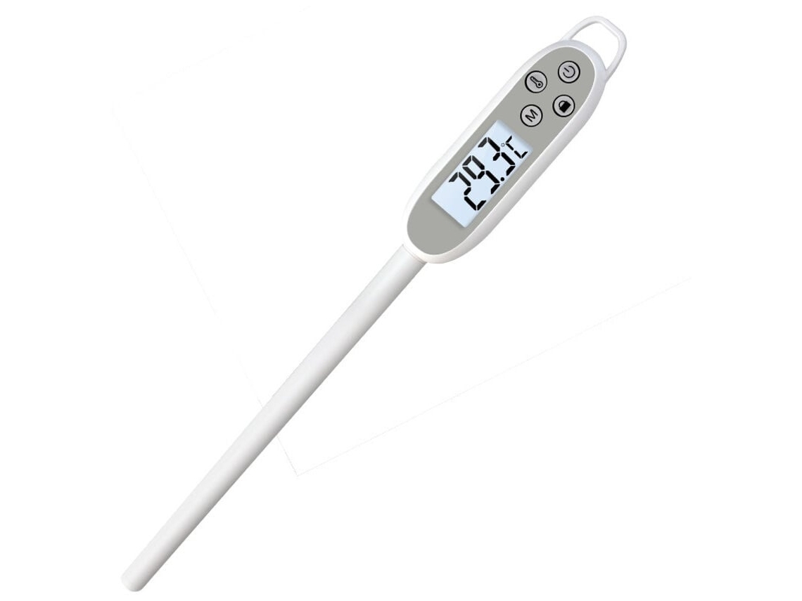 Termómetro Digital De Carne Lurelia Com Sonda Dobrável Para Cozinha E Churrasco, Retroiluminado, Branco, -50 A 300 °c
