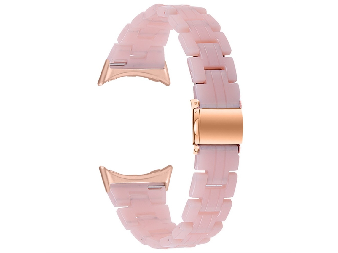 Bracelete de Aço Inoxidável Fino com Fivela para Google Pixel Watch Rosa