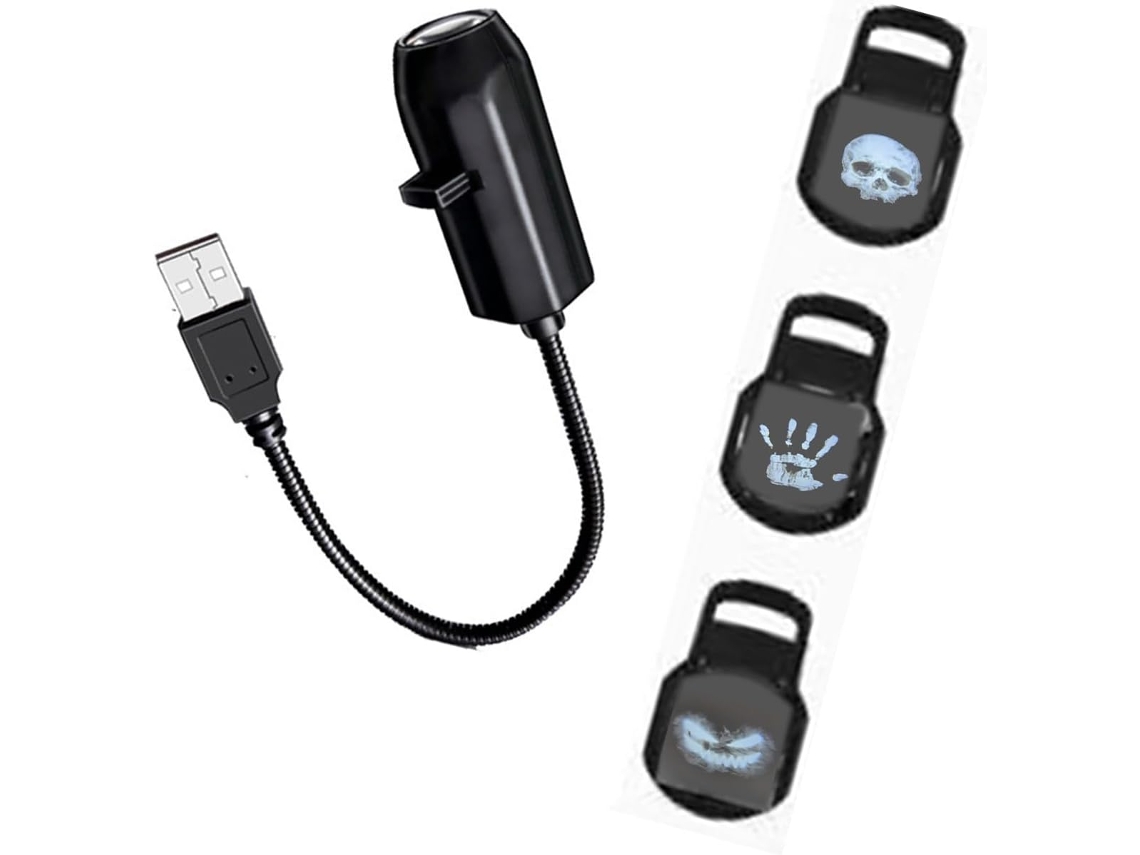 Projetor De Luz Noturna Halloween Alimentado Por Usb Com Tema