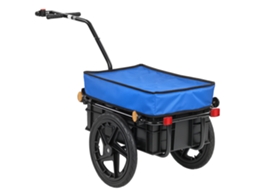 Reboque Bicicleta Carga 40kg Capa Oxford Estrutura Aço Azul