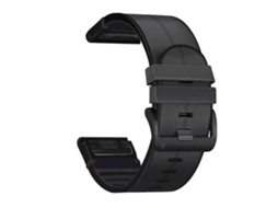 Pulseira De Relógio Lurelia Para Garmin Fenix 6x Em Silicone Preta