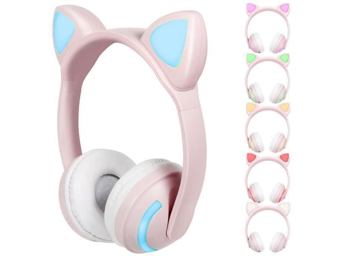 Fones de Ouvido Estéreo Sem Fio Hk18628-Bt5.0 Bluetooth Rosa Fones de Ouvido Estéreo Sem Fio Bt5.0 com Luz YWEI