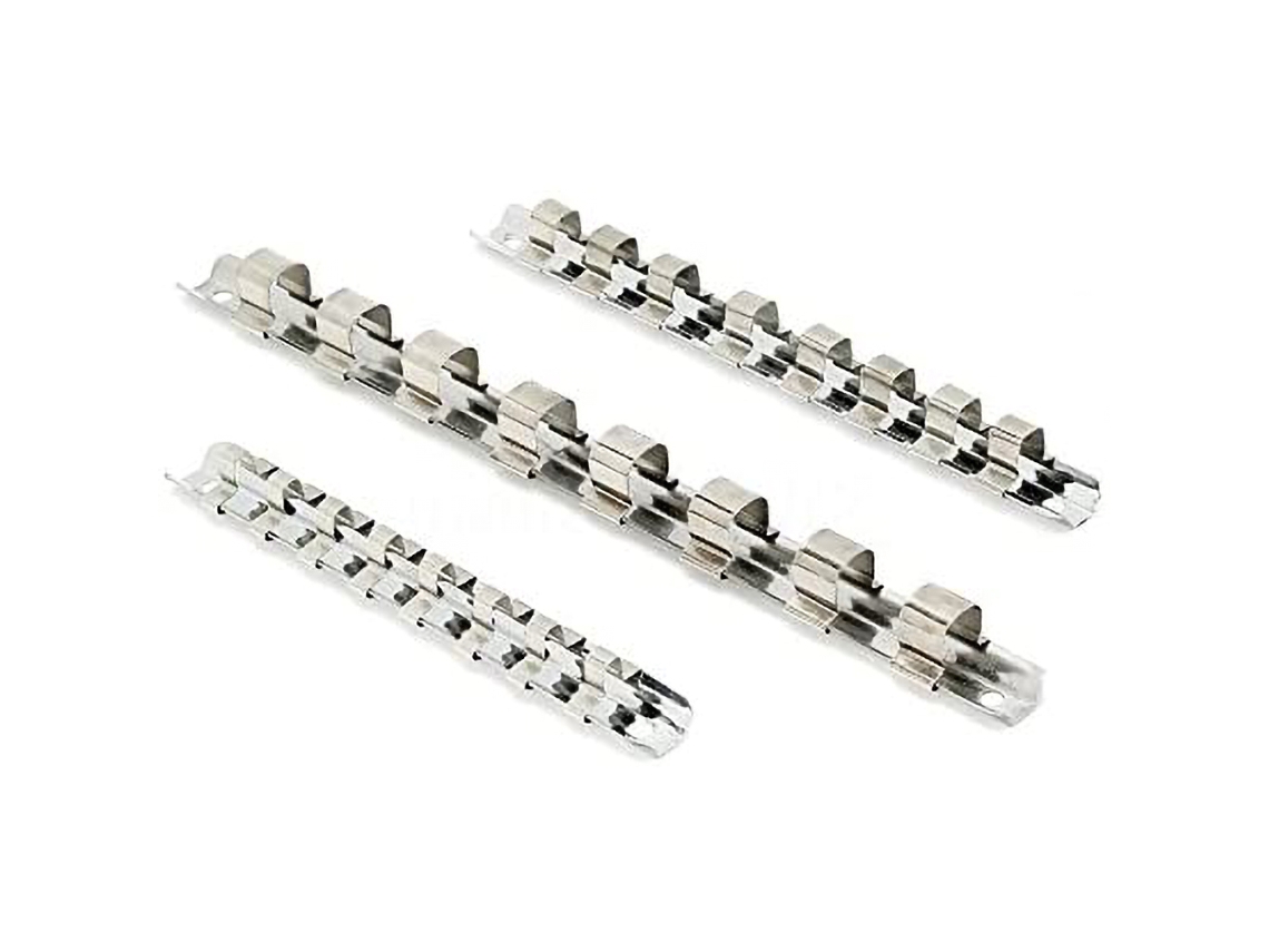 Trilho de armazenamento para soquetes aço carbono 8 grampos 1/4 polegadas organizador de ferramentas S/MARCA