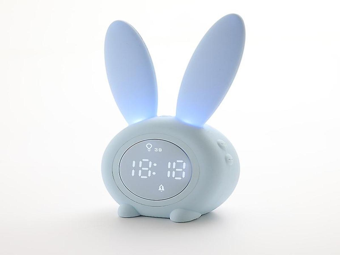 Lurelia Despertador Infantil Com Motivo Coelho Com Recarregável Usb, Sensor De Toque, 5 Níveis Para Crianças, Para Cabeceira