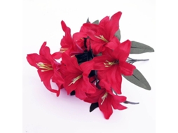 2pcs Lírio Artificial 10 Cabeças Flor Fake Para Decoração De Casamento E Festas Rojo