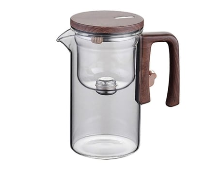 720ml Glass Teapot Water Separation Inner Container One Click Magnetic Switch Tea Filtration Tea Pot Wood Handle Cup Set Unabranded