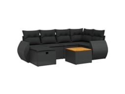 Garden Sofa Set, Garden Sofa Sets Vidaxl Preto Rattan / Vime (n/a)