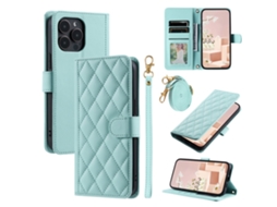 Capa Pega Para Iphone 15 Pro Max Pele Sintética Verde
