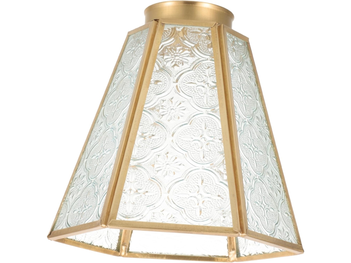 Luminária de Parede Transparente com Moldura de Cobre e Acabamento em Vidro para Lâmpada Pendente. SFUSHOS