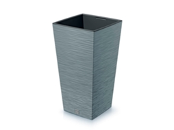 Vaso De Plantas Na Cor Cimento Com Reservatório, 20 X 20 X 38 Cm, Capacidade De 5 L.
