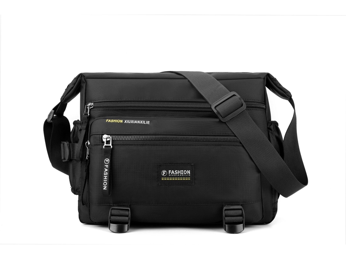 Bolsa Transversal/de Ombro Masculina (preta), Impermeável, Resistente, Em Tecido Oxford, Com Grande Capacidade.