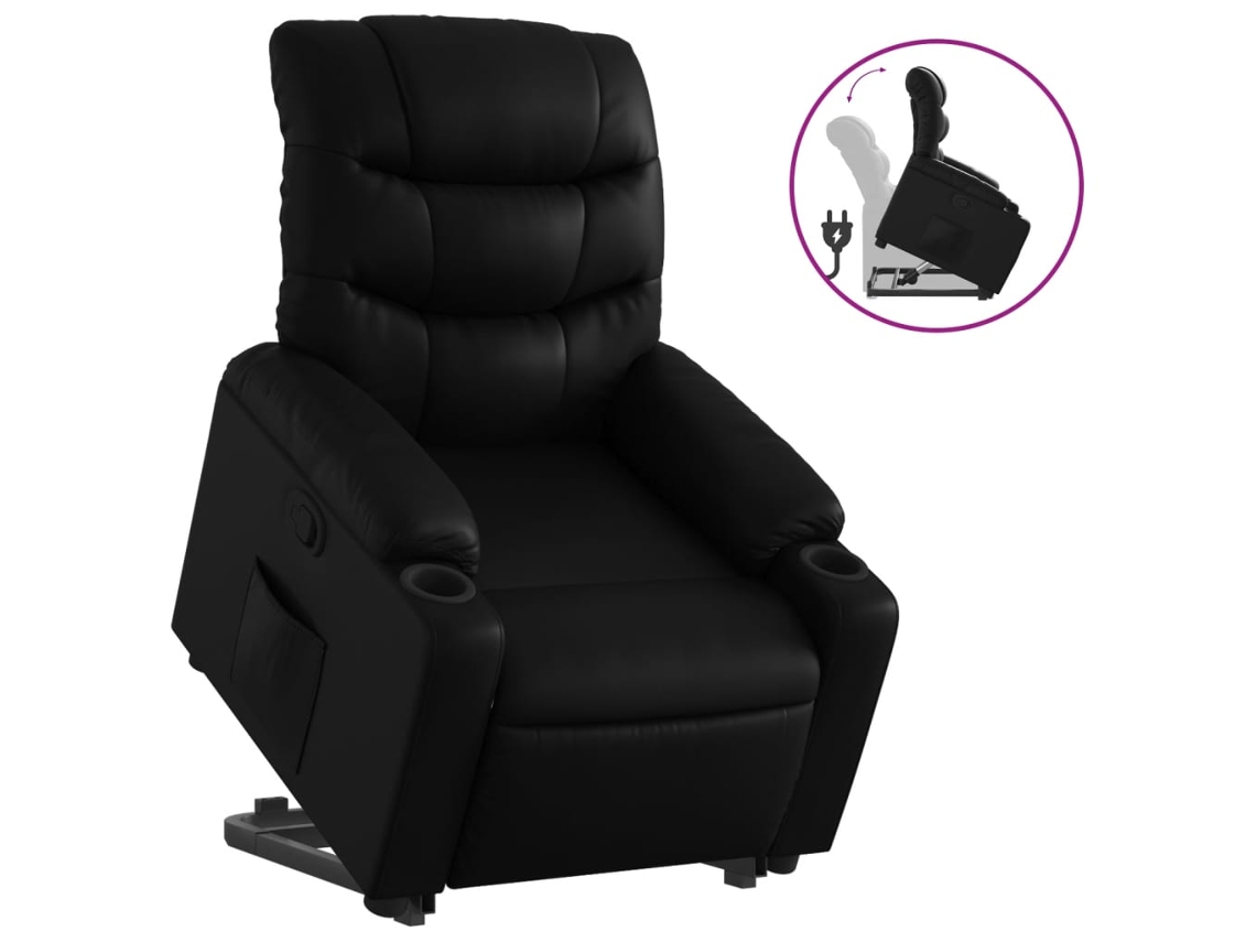 Stand Up Recliner Chair, Stand Up Recliner Chairs Vidaxl Preto Couro Artificial