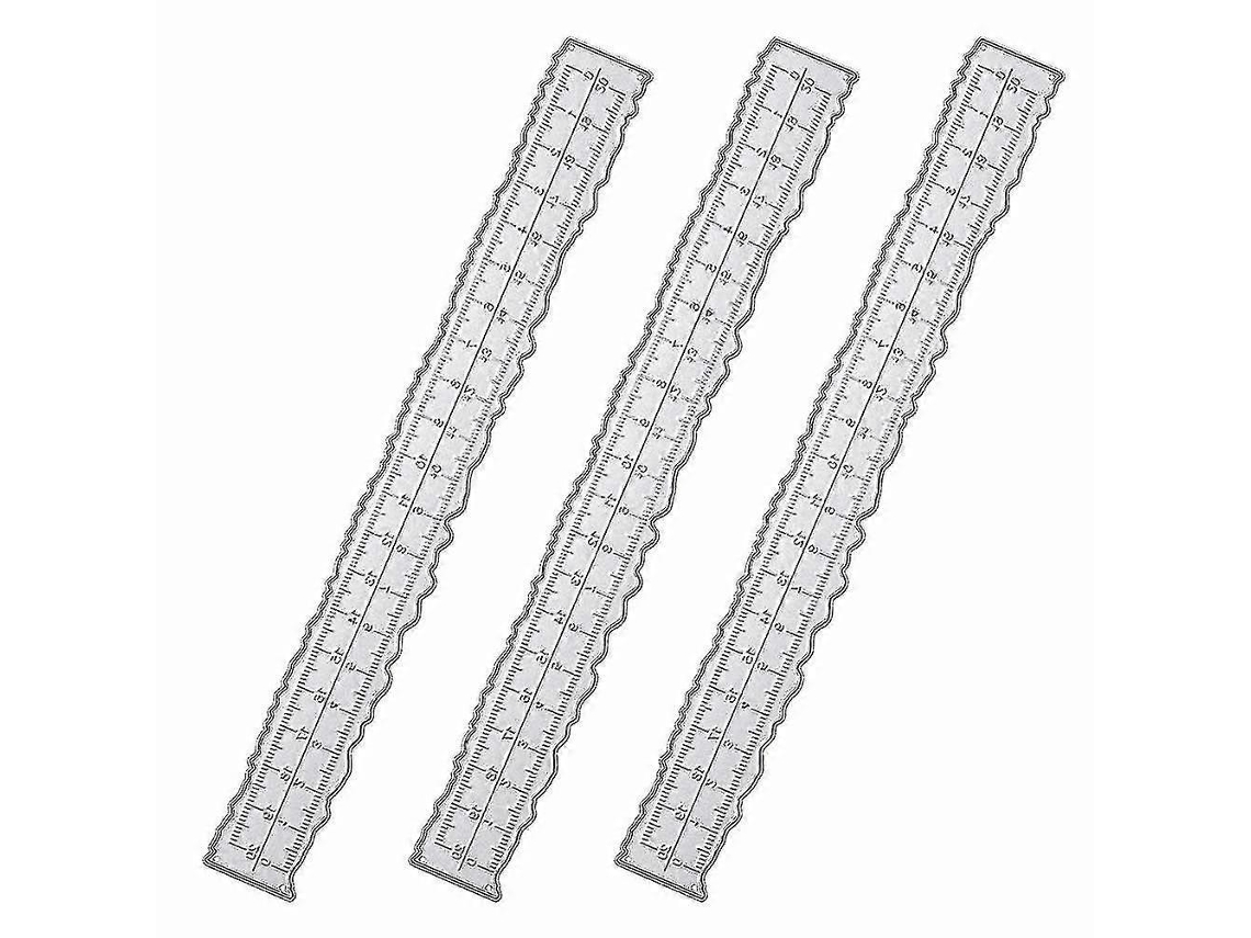 Conjunto De Réguas De Metal Para Bordas Ásperas 3 Peças, 21,3 Cm Para Fazer Cartões, Scrapbooking, Decoração De Artesanato Slowmoose