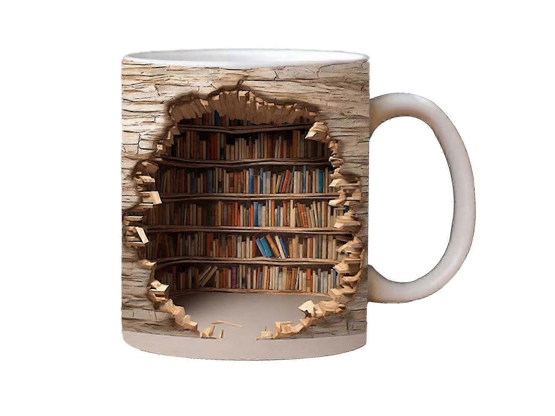 Caneca Em Formato De Estante De Livros 3d Presentes Legais De Aniversário E Natal Para Ele E Para Ela Caneca De Café De Cerâmica Hengjian