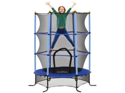 Trampolim Infantil Ø1,6x1,9 m com Rede de Segurança e Postes Acolchoados, idade 3 a 10 anos, vermelho BTFORUS