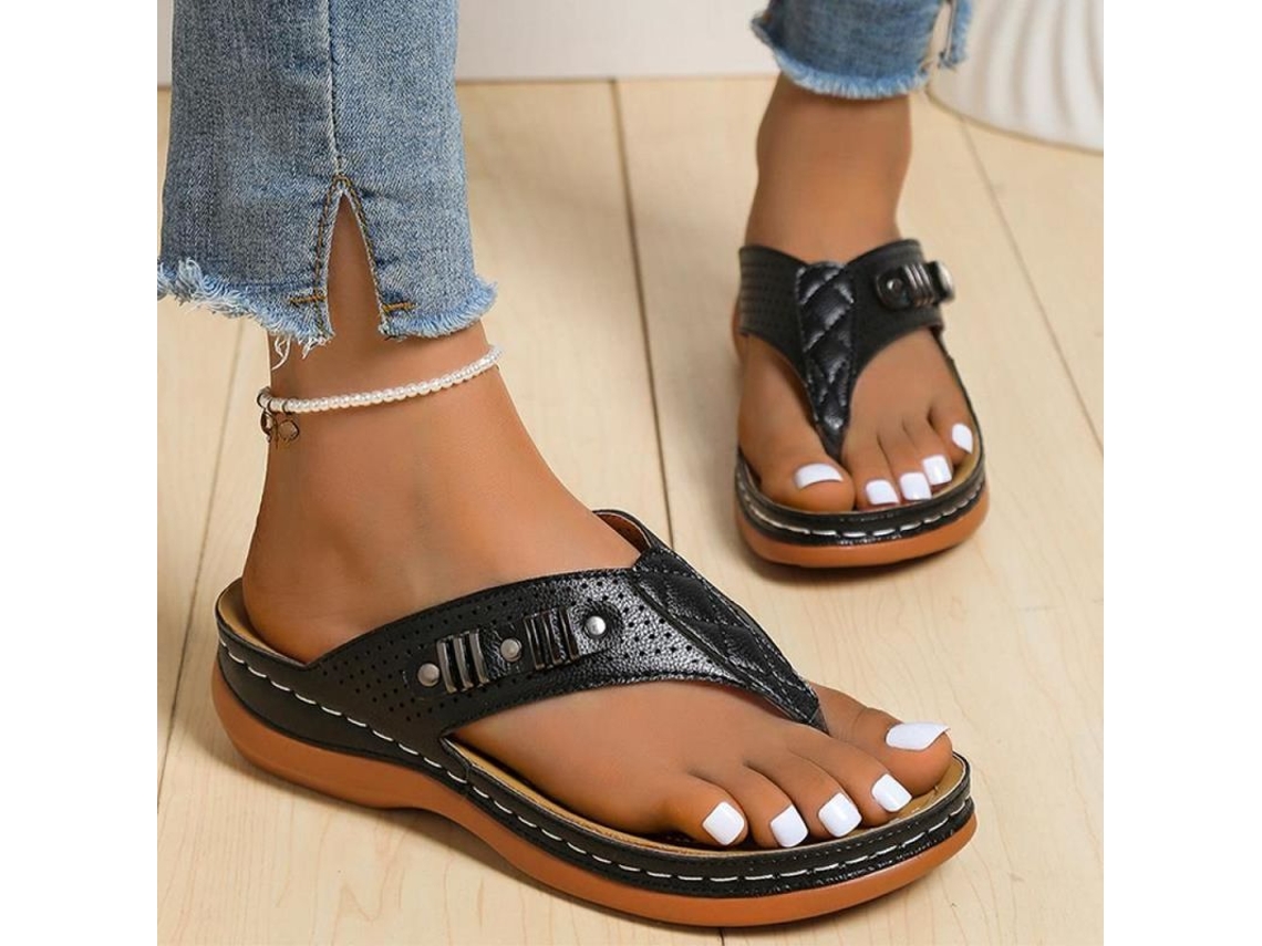 Sandálias Feminino Verão 2024 37 Negro