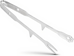 Pinça De Cozinha Em Aço Inoxidável 316 Para Churrasco, Com Ponta De Apoio Vertical E Cabo Texturizado, Ideal Para Servir