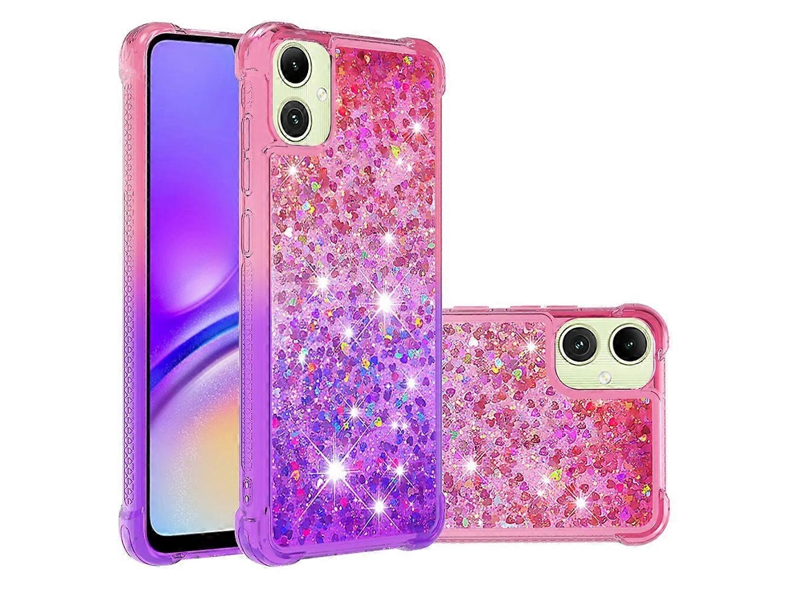Capa Traseira De Tpu Gradiente Areia Movediça Para Samsung Galaxy A07 4g, Rosa E Roxo