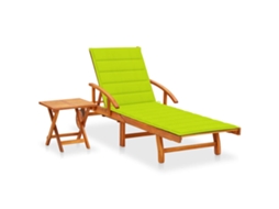 Sunlounger With Table, Sunloungers With Tables Vidaxl Verde Madeira De Acácia (n/a)