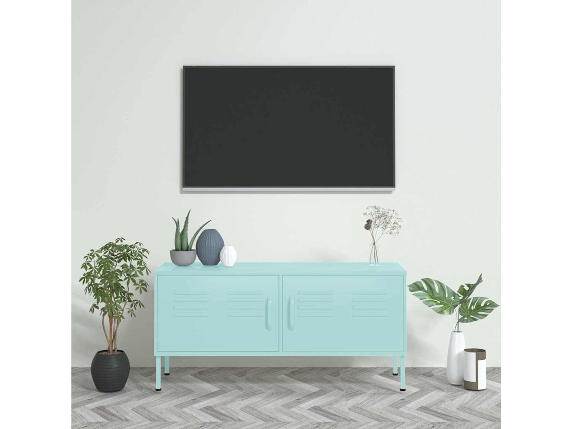 Vidaxl Móvel De Tv Aço 105x35x50 Cm Verde-hortelã