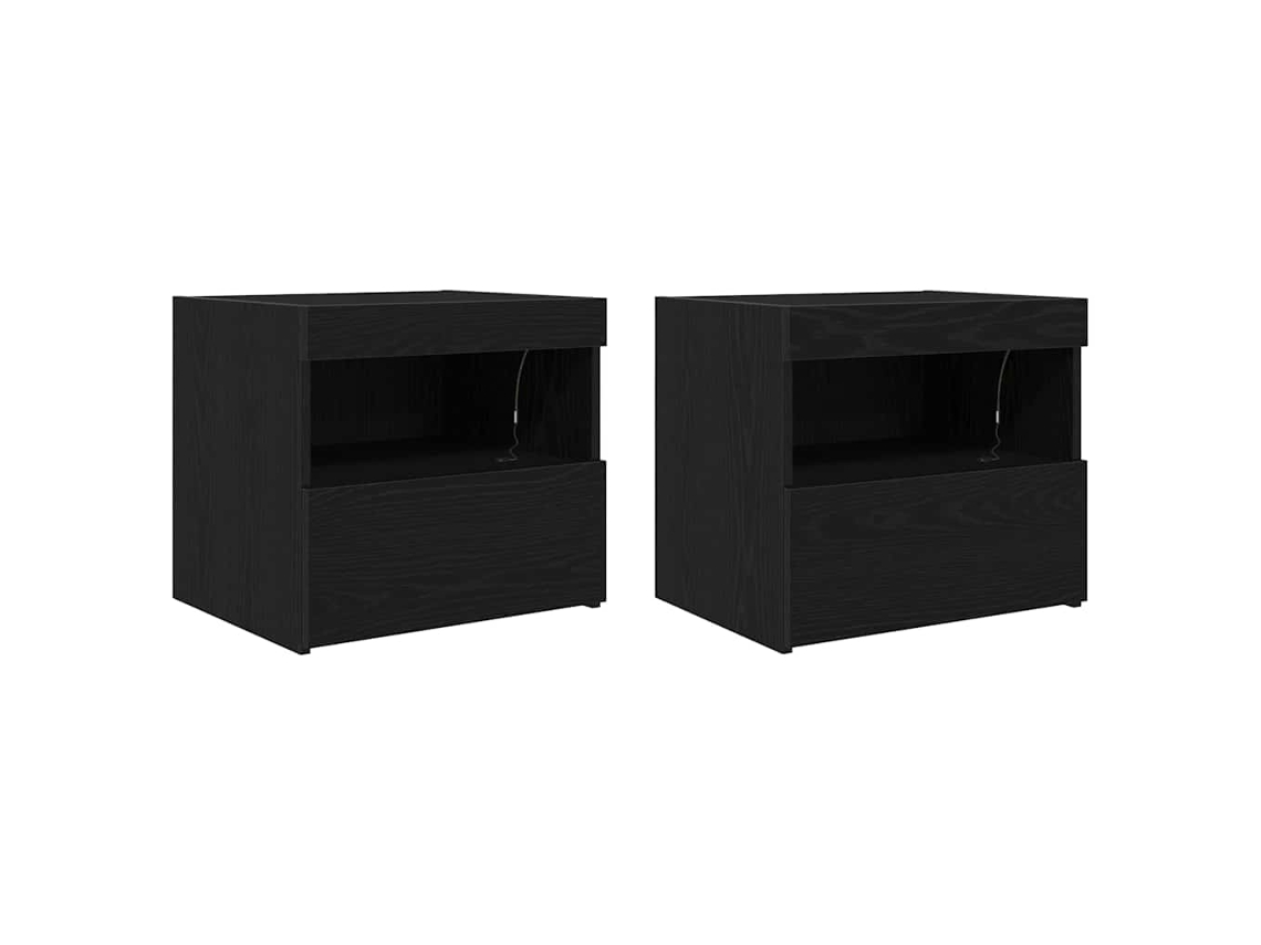 Conjunto Cabeceira Carvalho Preto 50x40x45 cm MAISON EXCLUSIVE